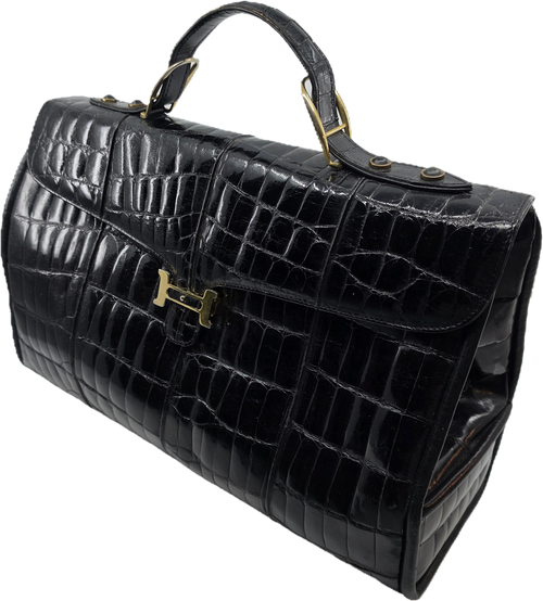 Edle Handtasche aus schwarzem Leder